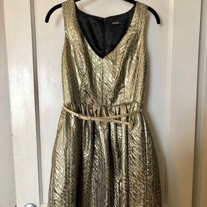 Kensie Gold Brocade Party Mini Dress